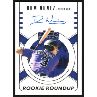 2020 Panini Contenders Rookie Roundup Autographs #4 Dom Nunez