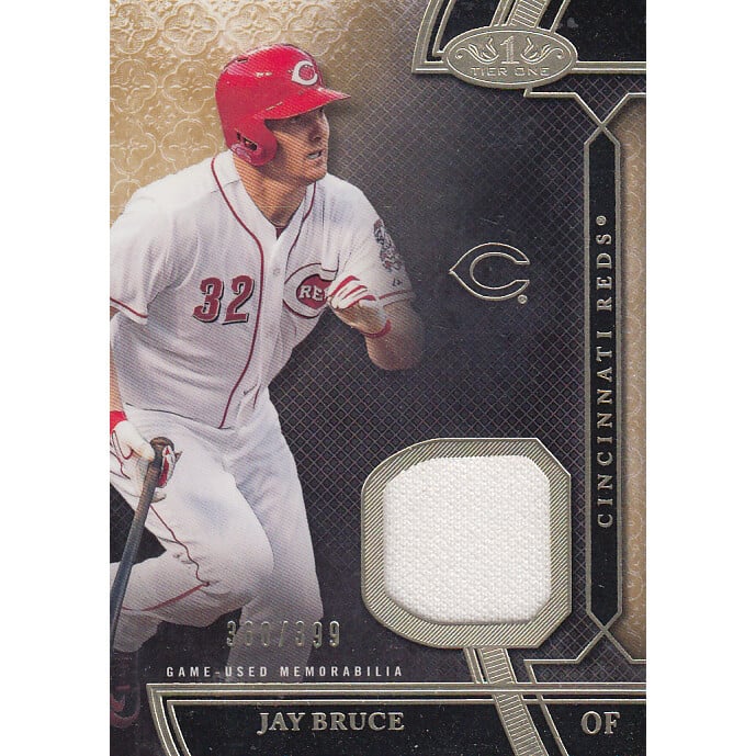 2015 Topps Tier One Relics #TSRJBE Jay Bruce/399. rookie card picture