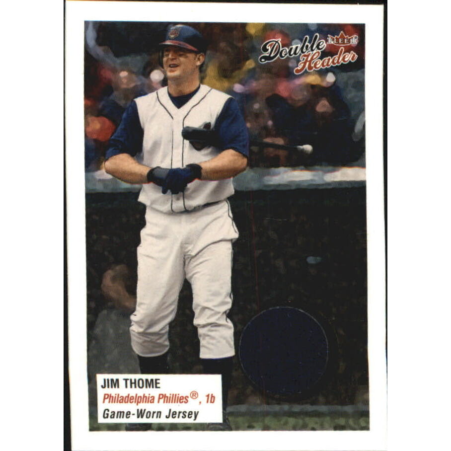2003 Fleer Double Header Flip Card Game Used #JT Jim Thome Jsy SP/200. rookie card picture