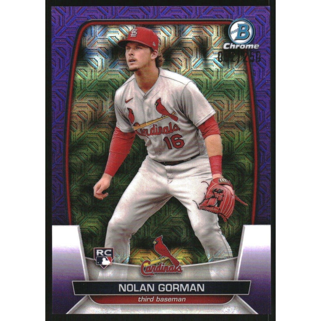 2023 Bowman Chrome Mega Box Purple Refractors #6 Nolan Gorman. rookie card picture