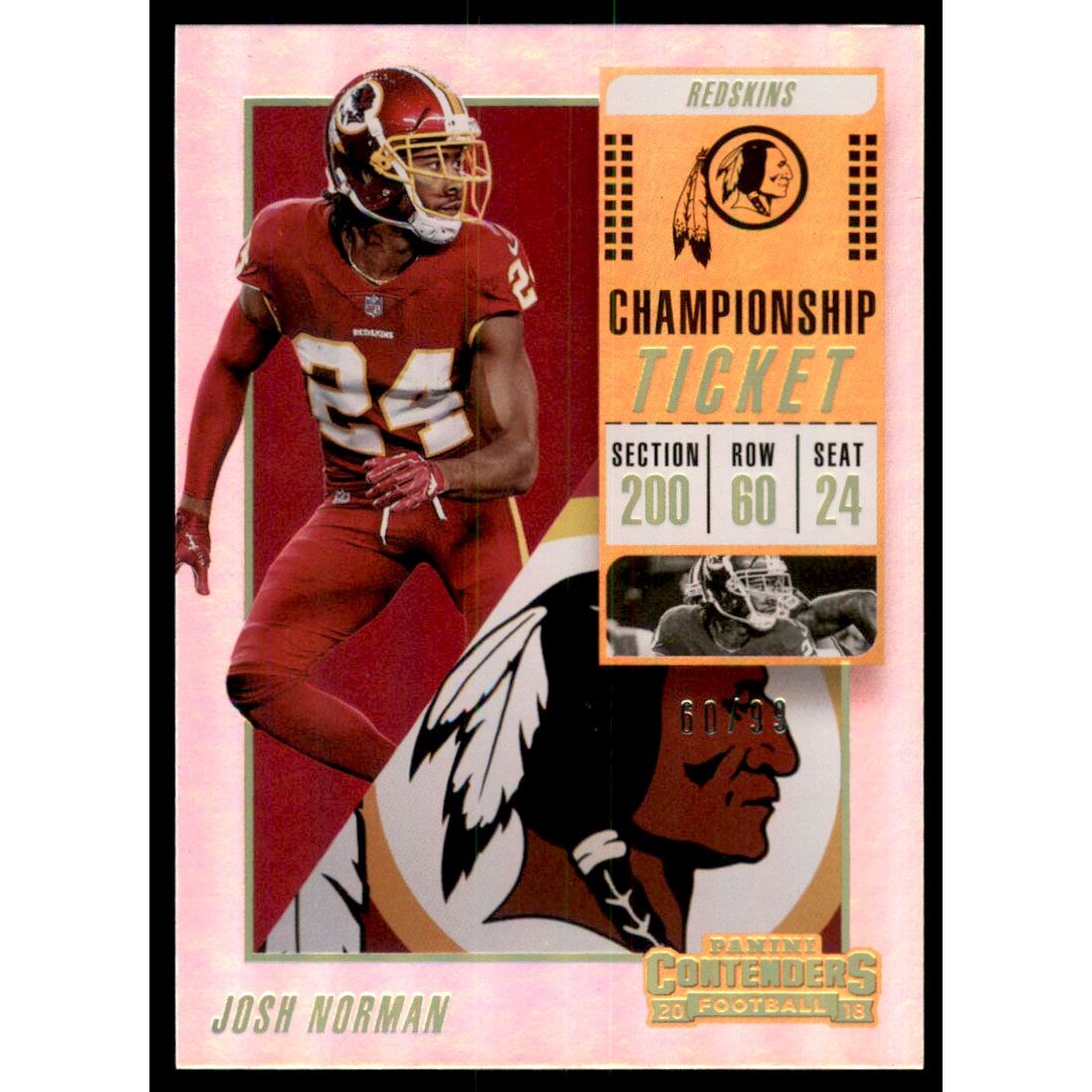 2018 Panini Contenders Championship Ticket #2 Josh Norman. rookie card picture