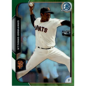 2015 Bowman Chrome Green Refractors #21 Santiago Casilla