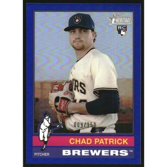 2025 Topps Heritage Chrome Blue Refractors #570 Chad Patrick