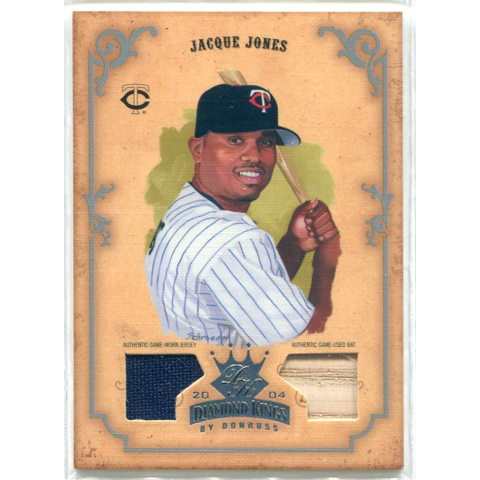 2004 Diamond Kings DK Materials Silver #142 Jacque Jones Bat-Jsy/50
