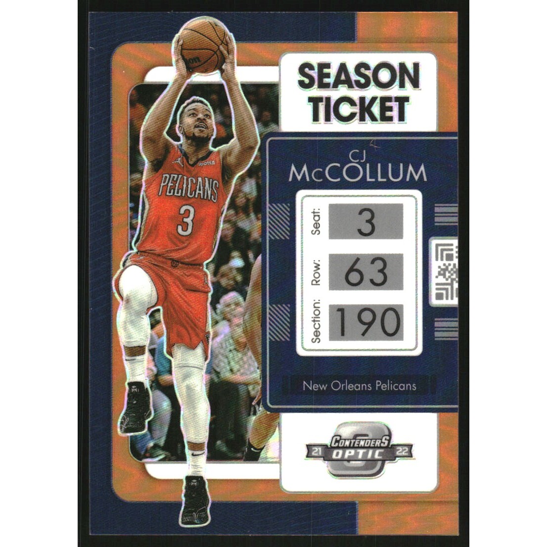 2021-22 Panini Contenders Optic Orange #95 CJ McCollum