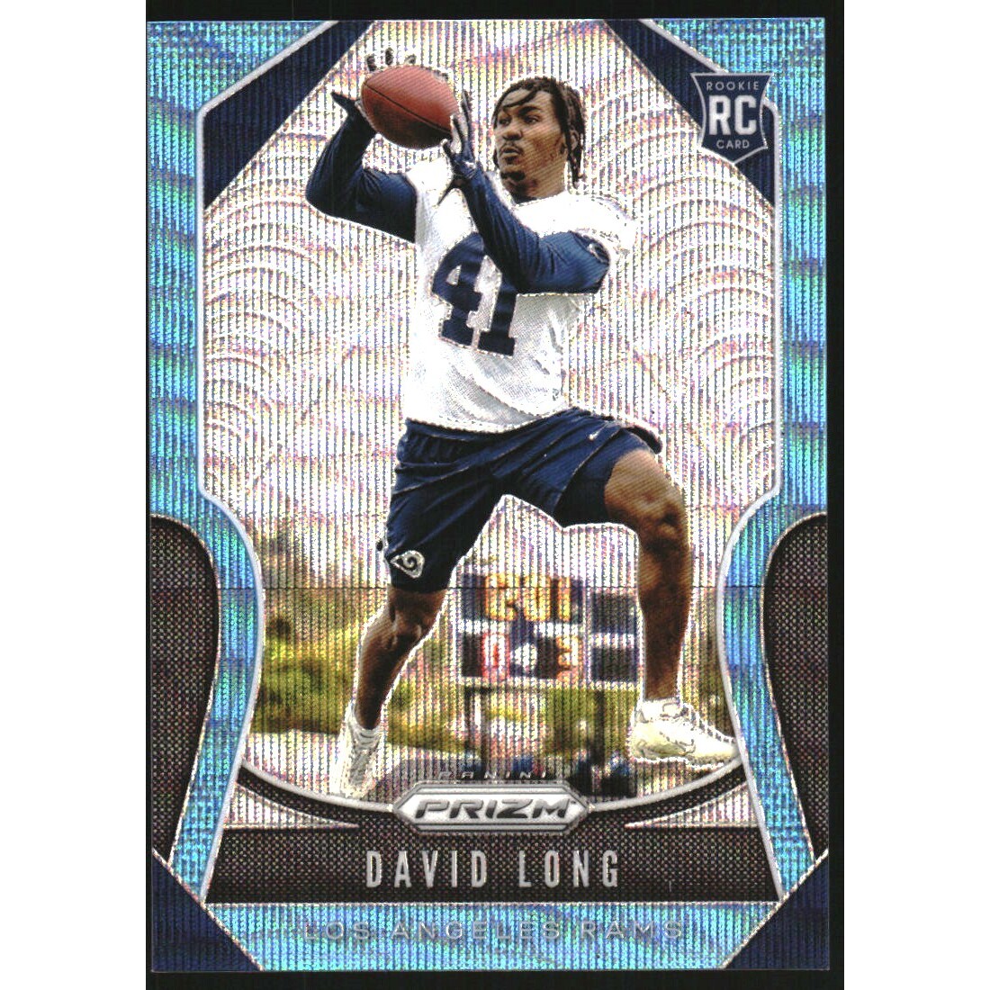 2019 Panini Prizm Prizms Blue Wave #386 David Long. rookie card picture
