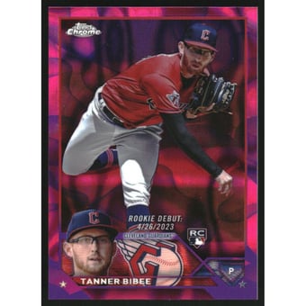 2023 Topps Chrome Update Magenta Purple Lava Lamp Refractors #USC94 Tanner Bibee