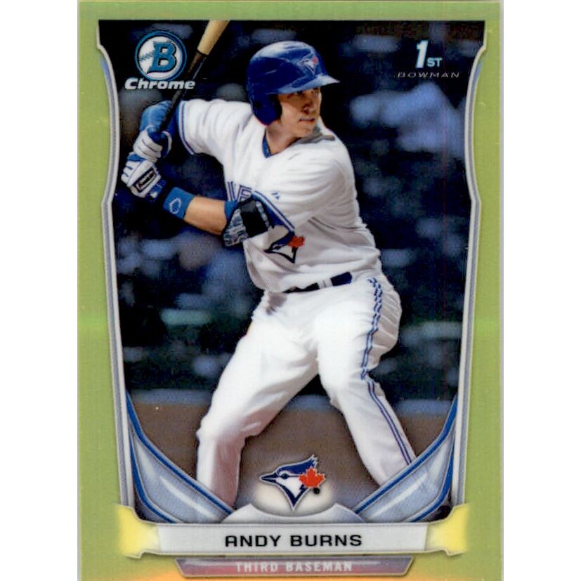 2014 Bowman Chrome Mini Factory Set Yellow Refractors #77 Andy Burns. rookie card picture
