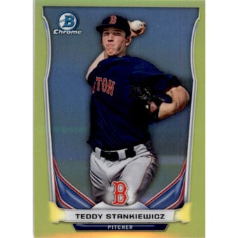 2014 Bowman Chrome Mini Factory Set Yellow Refractors #121 Teddy Stankiewicz
