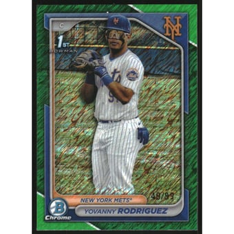 2024 Bowman Chrome Prospects Green Shimmer Refractors #BCP244 Yovanny Rodriguez