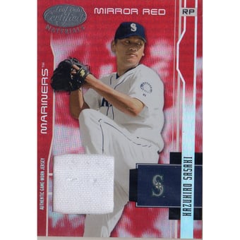2003 Leaf Certified Materials Mirror Red Materials #172 Kazuhiro Sasaki Jsy/250