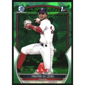 2023 Bowman Chrome Sapphire Prospects Green Refractors #BCP97 Fraymi De Leon