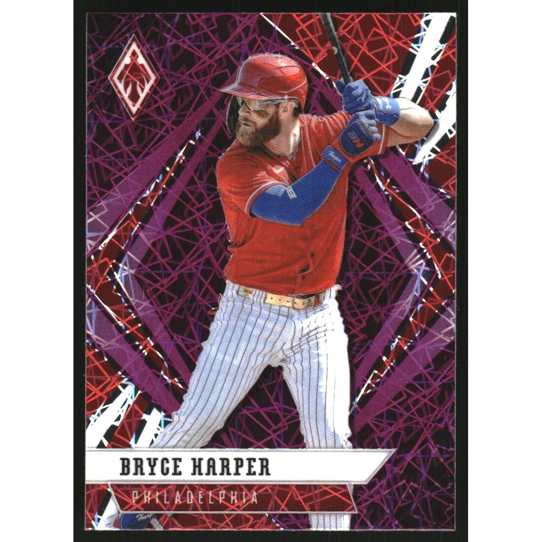 2021 Panini Phoenix Purple Velocity #10 Bryce Harper 2021 Panini Phoenix Purple Velocity #10 Bryce Harper