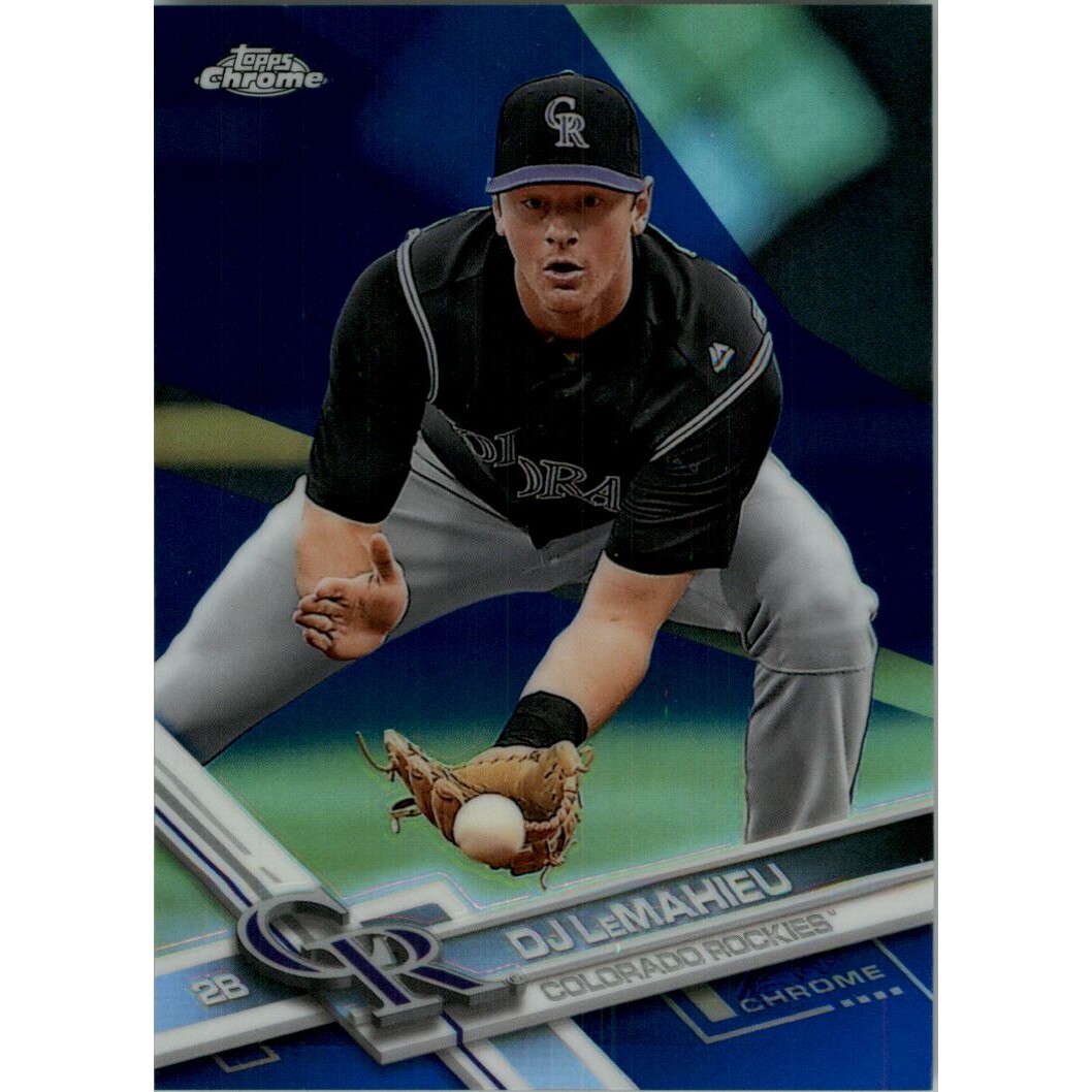 2017 Topps Chrome Blue Refractors #178 DJ LeMahieu. rookie card picture