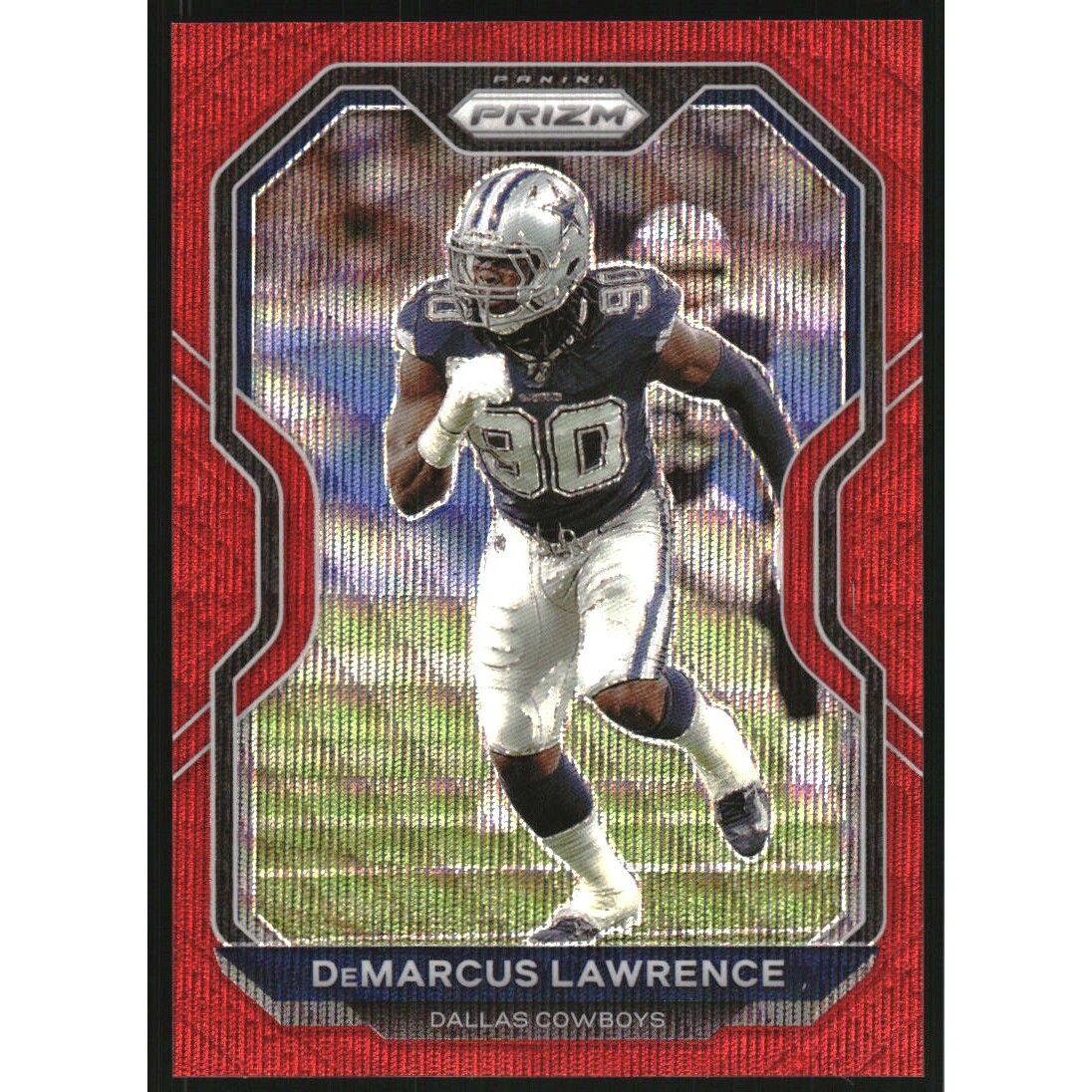 2020 Panini Prizm Prizms Red Wave #153 DeMarcus Lawrence. rookie card picture
