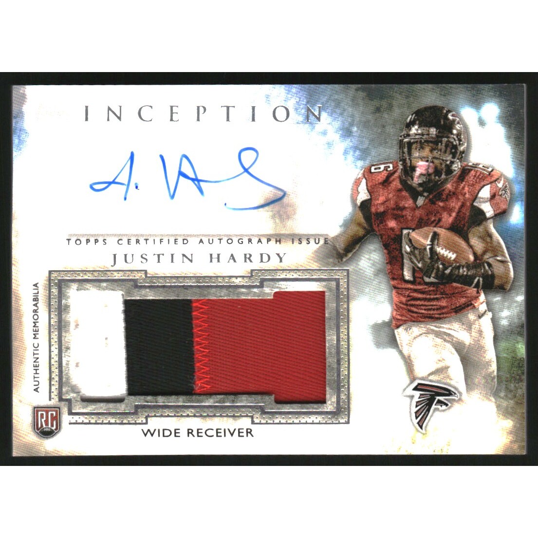 2015 Topps Inception Rookie Jumbo Patch Autographs #AJPJHA Justin Hardy