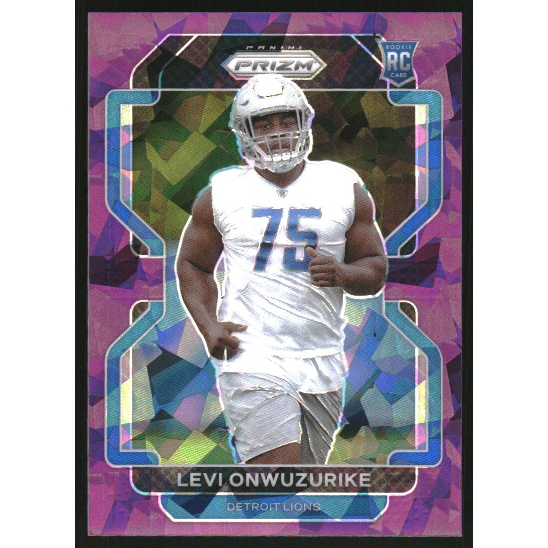 2021 Panini Prizm Prizms Purple Ice #423 Levi Onwuzurike. rookie card picture
