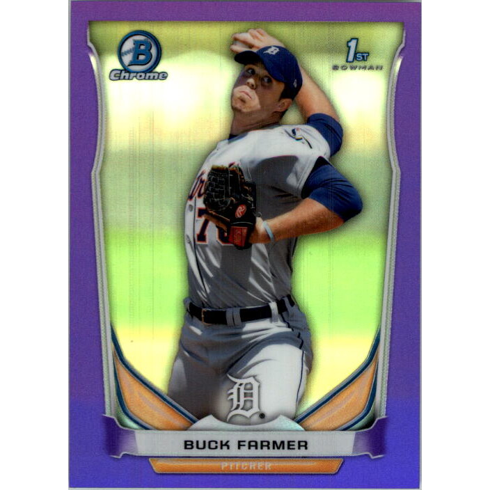 2014 Bowman Chrome Prospects Series 2 Purple Refractors #BCP93 Buck Farmer. rookie card picture