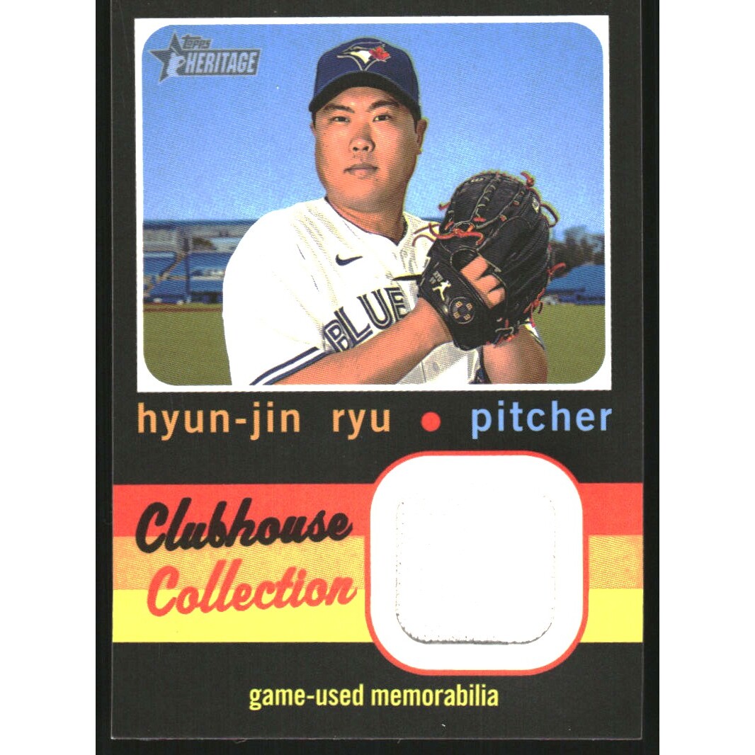 2020 Topps Heritage Clubhouse Collection Relics #CCRHR Hyun-Jin Ryu HN. rookie card picture