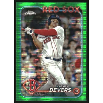 2024 Topps Chrome Green Sonar Refractors #93 Rafael Devers