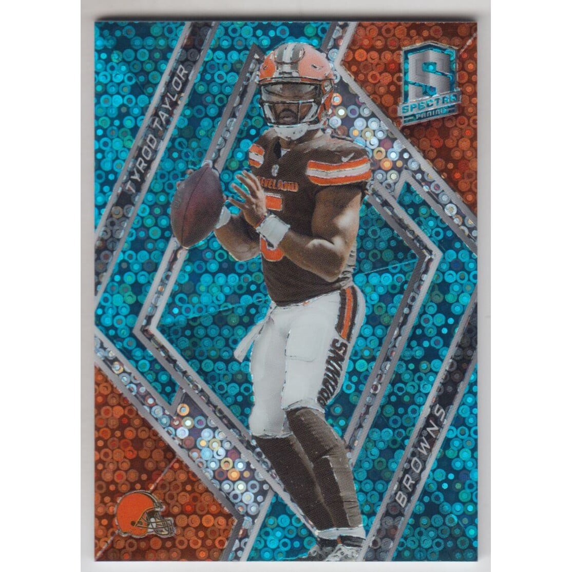 2018 Panini Spectra Neon Blue #21 Tyrod Taylor. rookie card picture