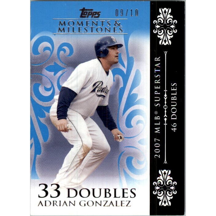 2008 Topps Moments and Milestones Blue #105-33 Adrian Gonzalez. rookie card picture