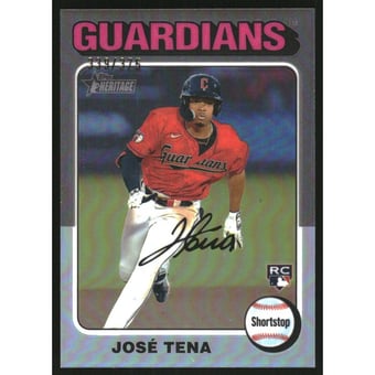 2024 Topps Heritage Chrome Silver Refractors #227 Jose Tena/375