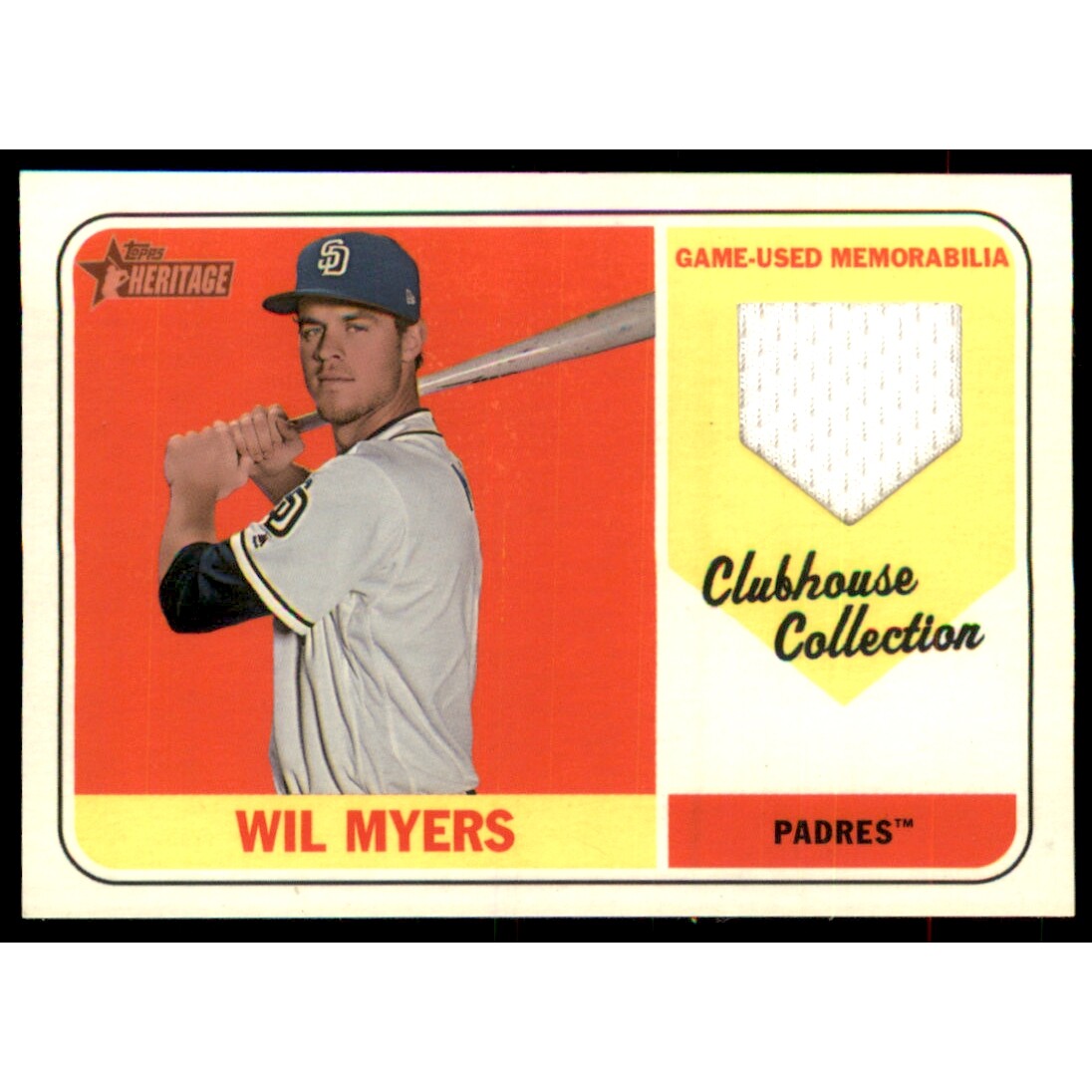 2018 Topps Heritage Clubhouse Collection Relics #CCRWM Wil Myers. rookie card picture