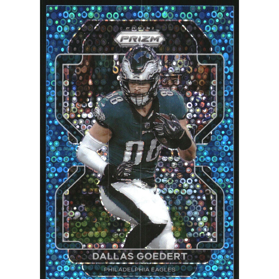 2021 Panini Prizm Prizms No Huddle Blue #220 Dallas Goedert