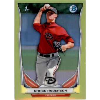 2014 Bowman Chrome Mini Factory Set Yellow Refractors #172 Chase Anderson