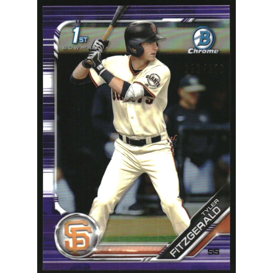 2019 Bowman Chrome Draft Purple Refractors #BDC152 Tyler Fitzgerald