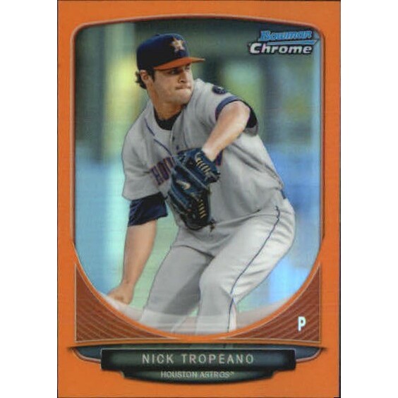 2013 Bowman Chrome Mini Orange Refractors #218 Nick Tropeano. rookie card picture