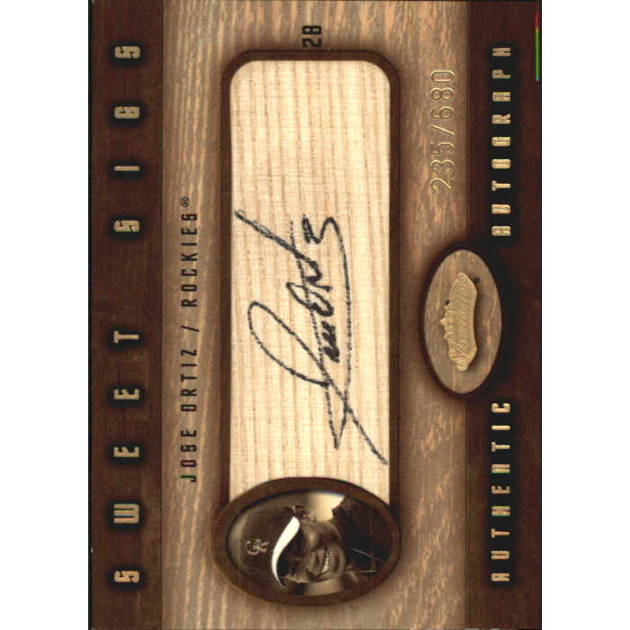 2002 Fleer Showcase Sweet Sigs Lumber #11 Jose Ortiz/515. rookie card picture