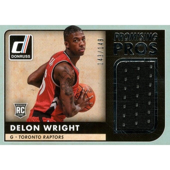 2015-16 Donruss Promising Pros Jumbo Swatches #17 Delon Wright 2015-16 Donruss Promising Pros Jumbo Swatches #17 Delon Wright