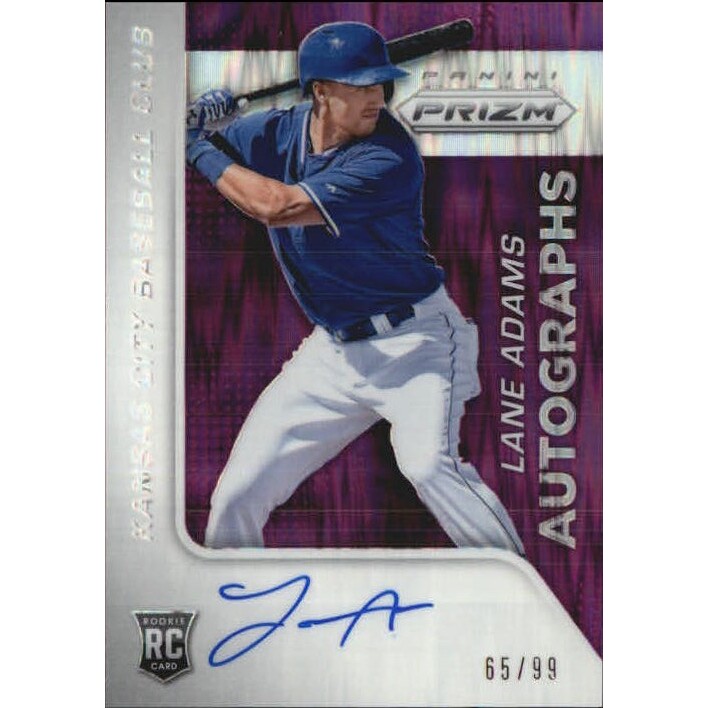 2015 Panini Prizm Autograph Prizms Purple Flash #62 Lane Adams/99. rookie card picture