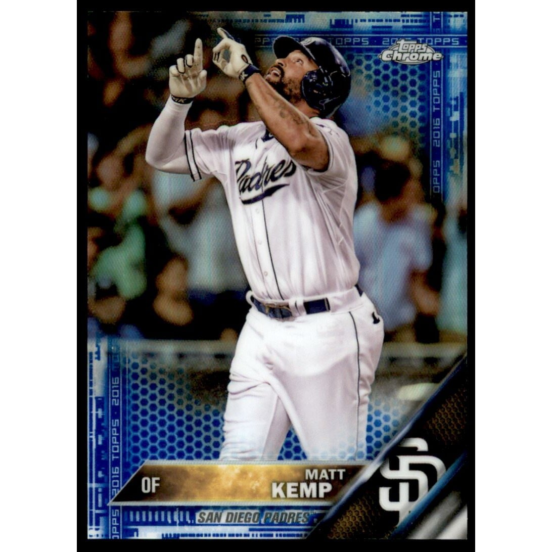 2016 Topps Chrome Blue Refractors #74 Matt Kemp. rookie card picture