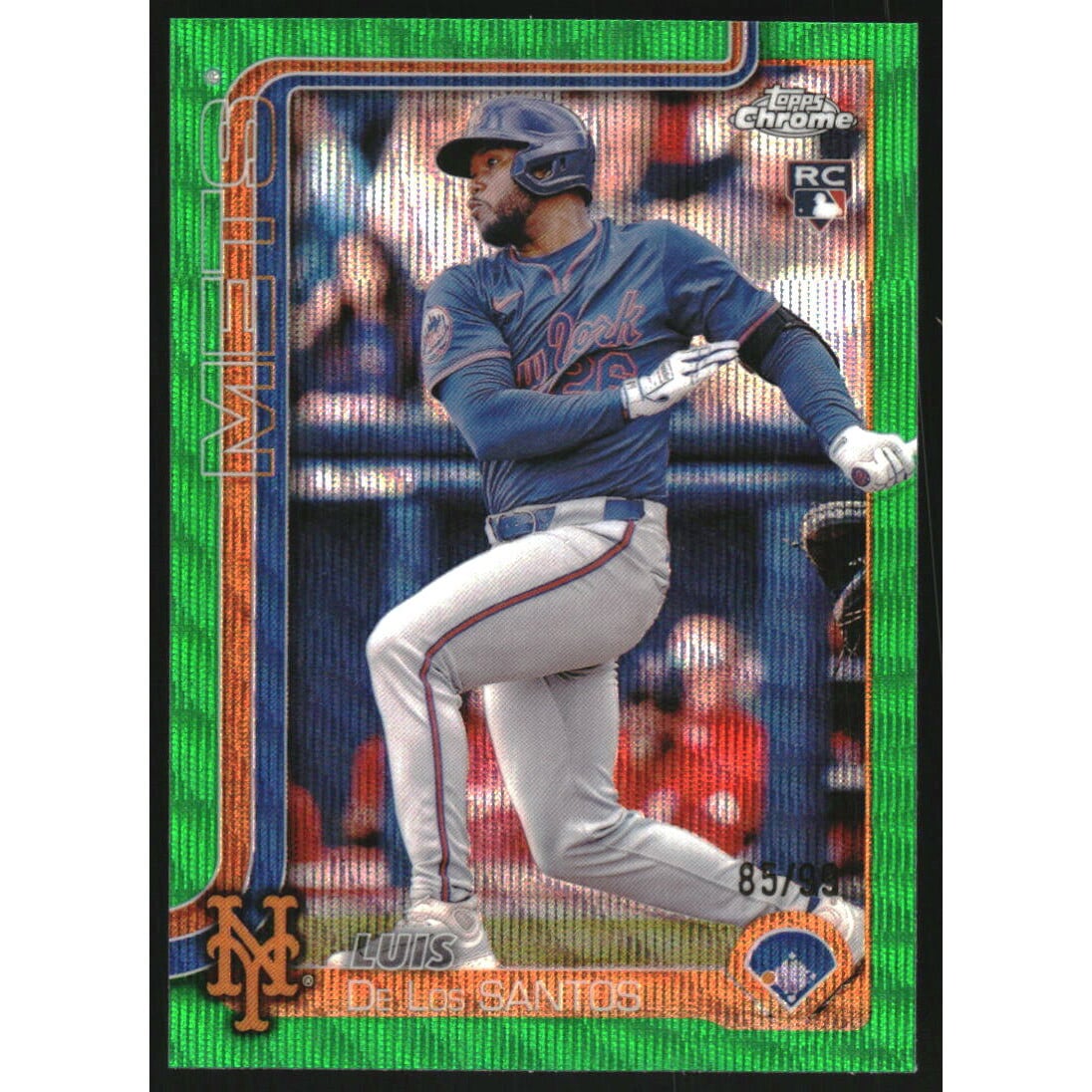 2025 Topps Chrome Green Wave Refractors #74 Luis De Los Santos. rookie card picture