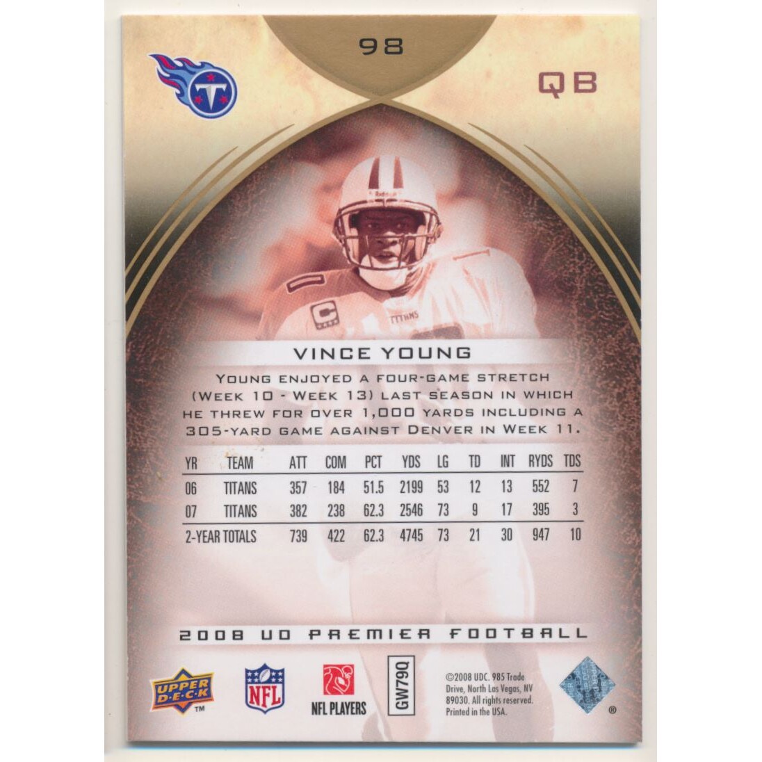 2008 Upper Deck Premier #98 Vince Young
