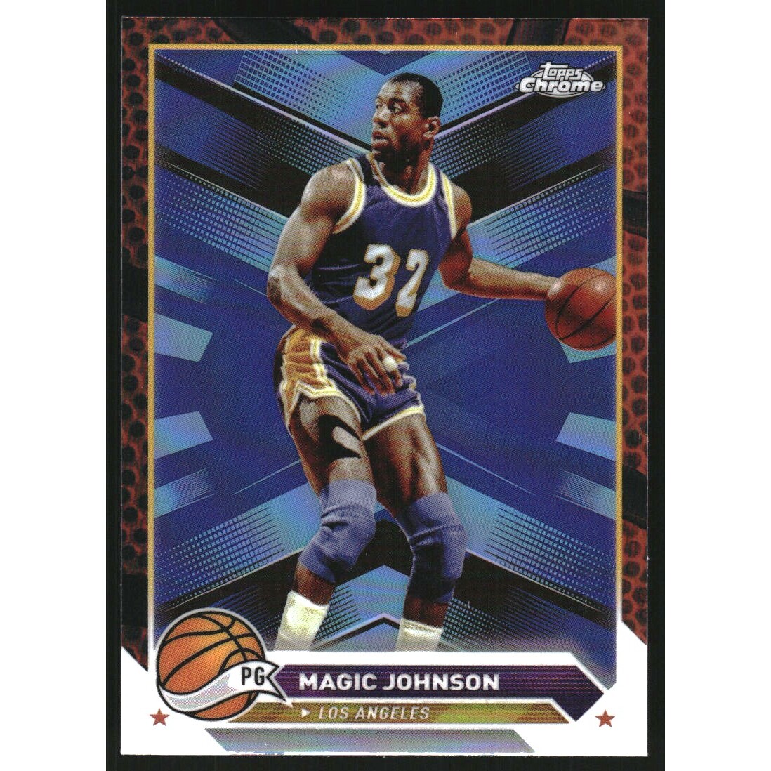 2023-24 Topps Chrome Orange Basketball Refractors #97 Magic Johnson