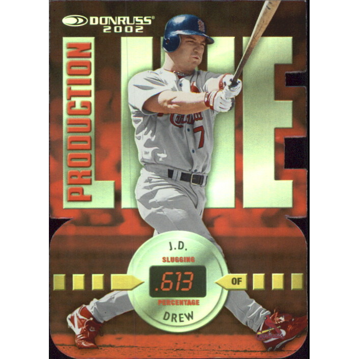 2002 Donruss Production Line Die Cuts #30 J.D. Drew SLG/100*