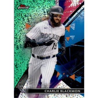 2021 Finest Green Speckle Refractors #33 Charlie Blackmon