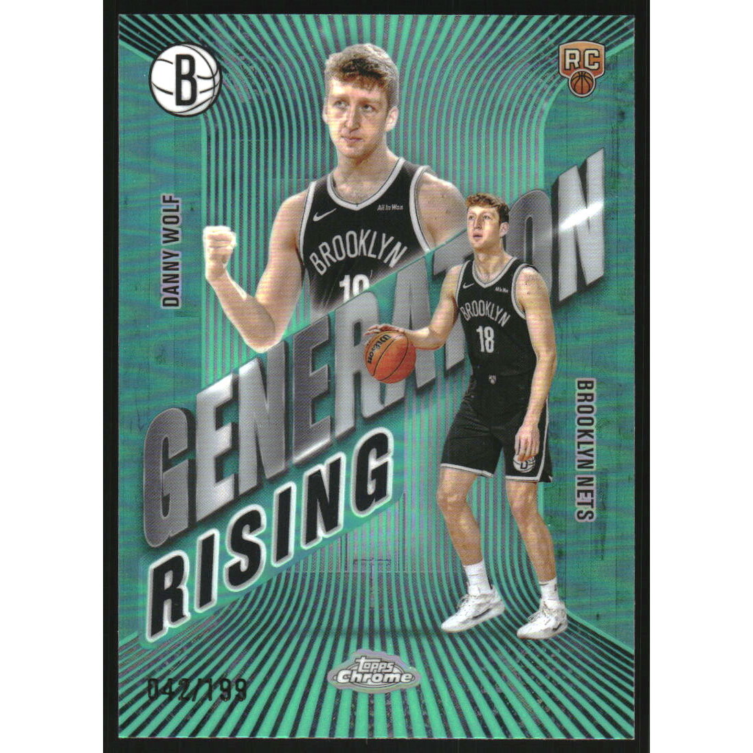 2025-26 Topps Chrome Generation Rising Aqua Refractors #GR13 Danny Wolf