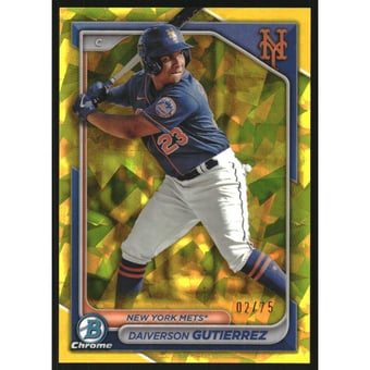 2024 Bowman Chrome Sapphire Prospects Yellow Refractors #BCP59 Daiverson Gutierrez