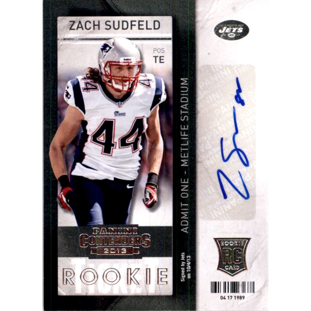 2013 Panini Contenders #200B Zach Sudfeld AU SP