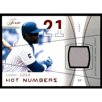 2004 Flair Hot Numbers Game Used Red #SS Sammy Sosa