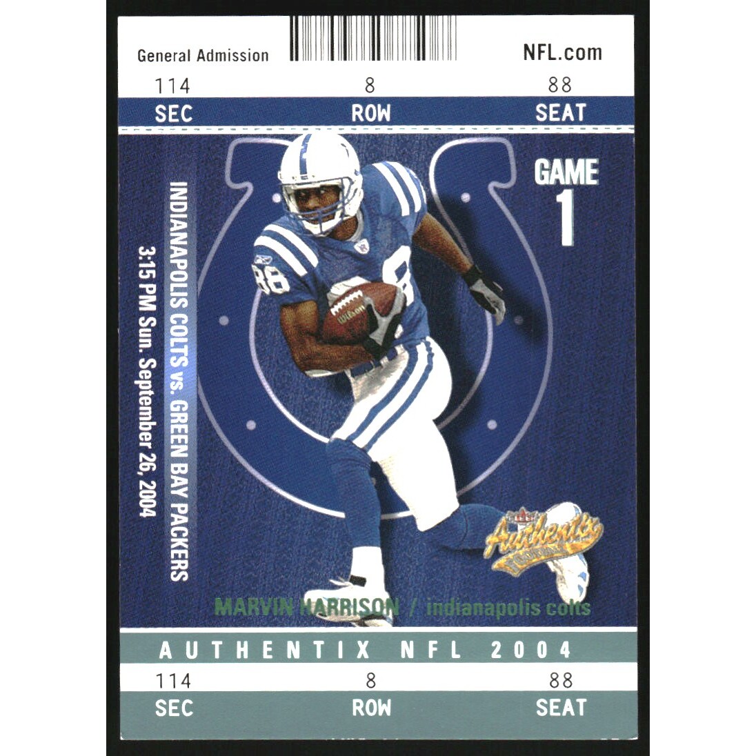 2004 Fleer Authentix General Admission Green #14 Marvin Harrison