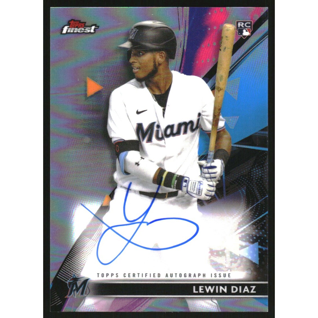 2021 Finest Autographs Refractors #FALD Lewin Diaz