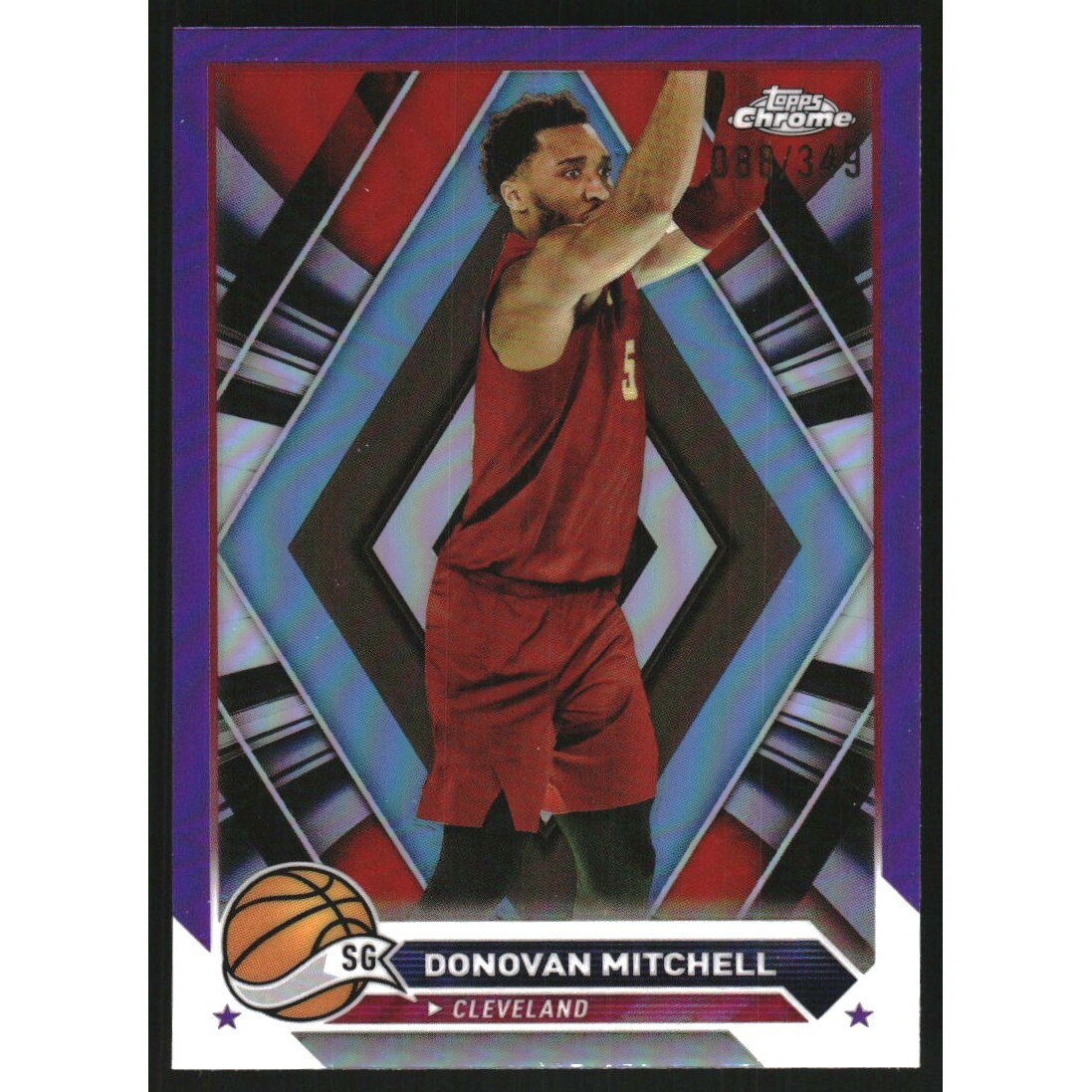 2023-24 Topps Chrome Purple Refractors #45 Donovan Mitchell
