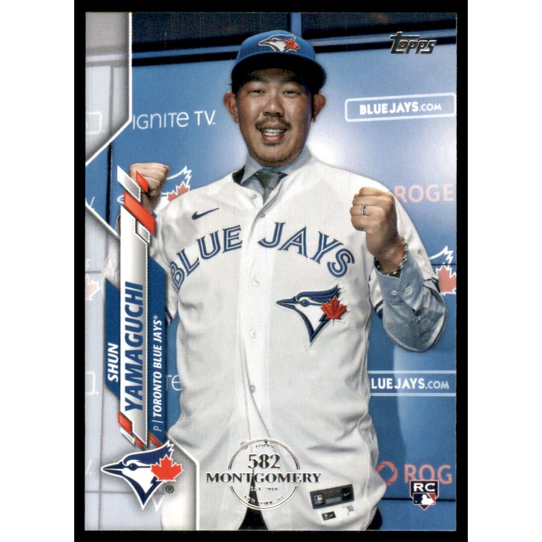 2020 Topps Factory Set 582 Montgomery Club #449 Shun Yamaguchi. rookie card picture