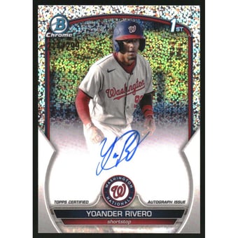 2023 Bowman Chrome Prospect Autographs Speckle Refractors #CPAYR Yoander Rivero